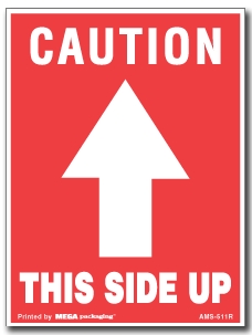 [LA-AMS-511R] Warning Labels &#39;&#39;Caution This Side Up (One Arrow Up)&#39;&#39; 3 x 4&#34;