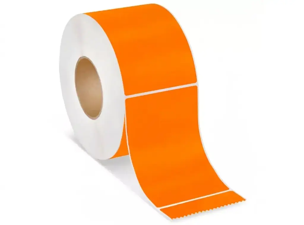 Orange Direct Thermal Roll Labels, 4x6"