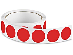 Circle Label Sticker, 0.5", 185 Red
