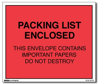 Packing List Envelope 7x6"