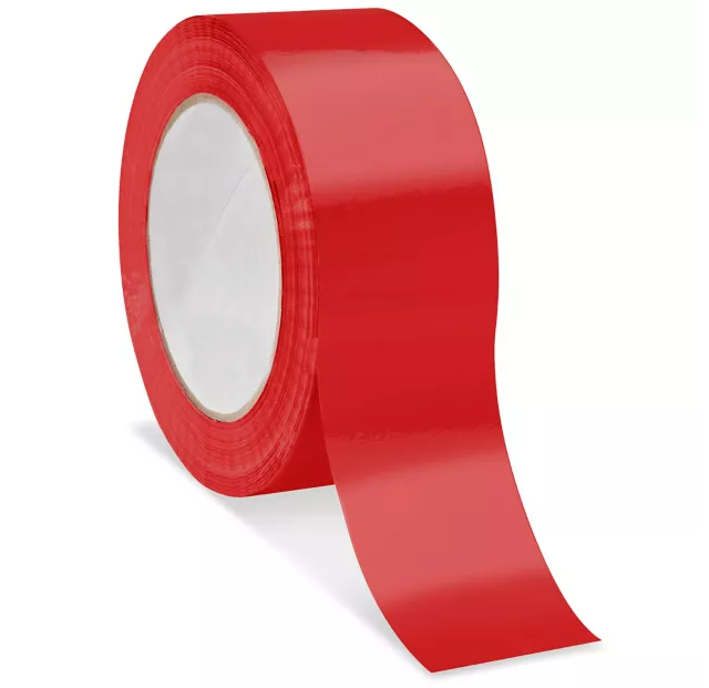 Color Carton Sealing Tape, 2", Red, 330'