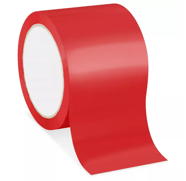 Color Carton Sealing Tape, 3", Red, 330'