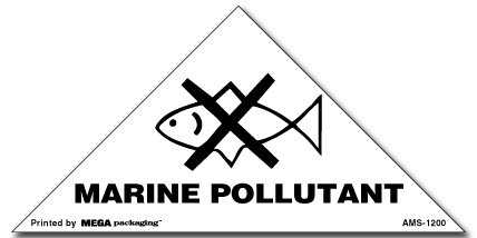 Warning Labels ''MARINE POLLUTANT '' 4 x 4 x 5.625"