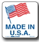 Warning Labels ''Made in USA with Flag'' 1 x 10"