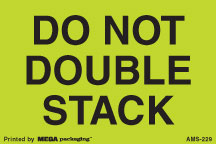 Warning Labels ''Do Not Double Stack '' 2 x 3"