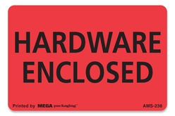 Warning Labels ''Hardware Enclosed '' 2 x 3"