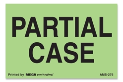 Warning Labels ''Partial Case '' 2 x 3"