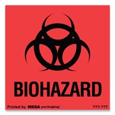 Warning Labels ''Biohazard '' 2 x 2"