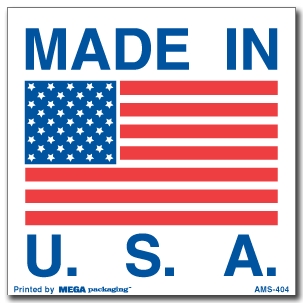 Warning Labels ''Made In U.S.A '' 4 x 4"