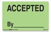 Warning Labels ''ACCEPTED By '' 2 x 1.25"