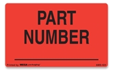 Warning Labels ''Part Number '' 2 x 1.25"