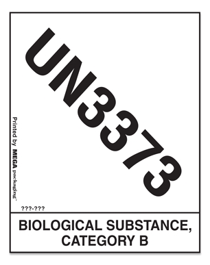 Warning Labels ''UN3373/Biological Substance'' 4.75 x 4"