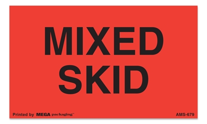 Warning Labels ''Mixed Skid '' 3 x 5"