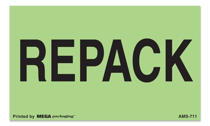 Warning Labels ''REPACK '' 3 x 5"