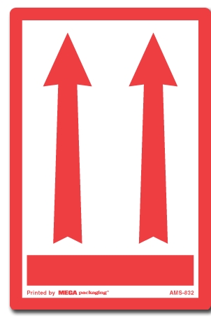 Warning Labels ''Two Arrow Up '' 4 x 6"