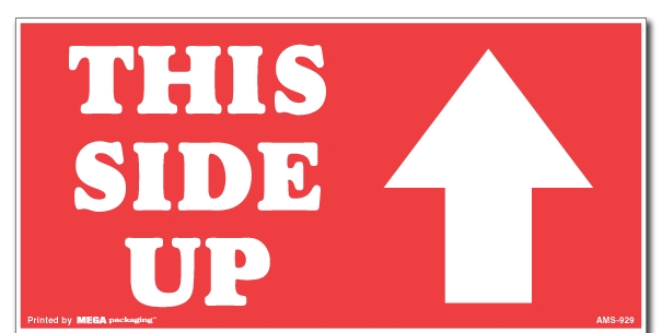 Warning Labels ''THIS SIDE UP '' 4 x 8"