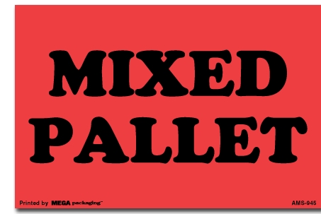 Warning Labels ''MIXED PALLET '' 4 x 6"