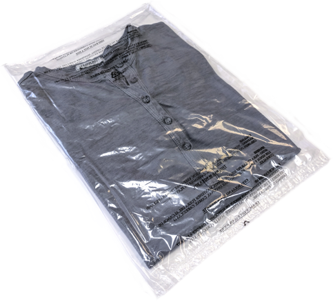 Flat Poly Bags, 10x15" with 3-Language Suffocation Warning and Vent Holes