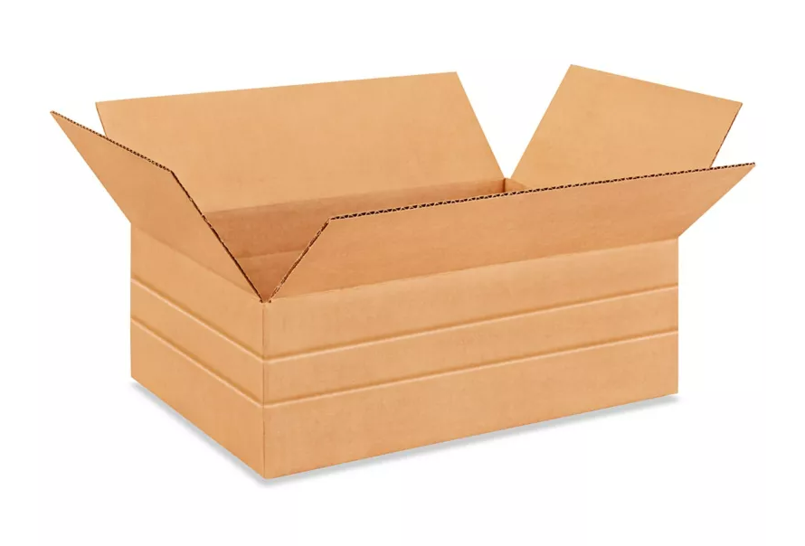 Corrugated Box 21x18x8-1/2" with 2-1/2", 4-1/2", 6-1/2" Scores