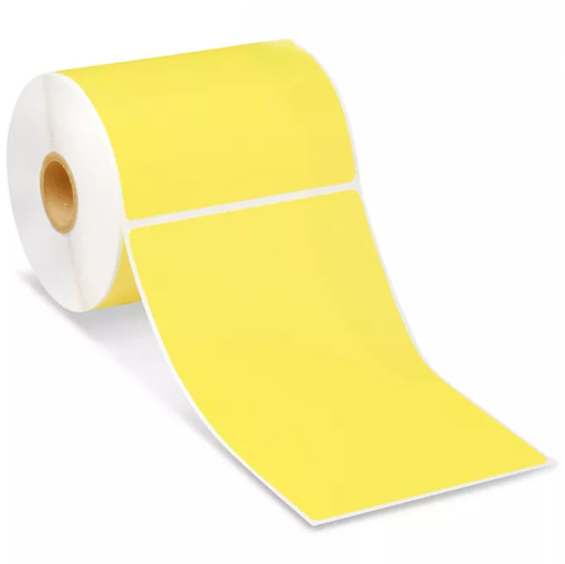 [LA-DT8-400-600P-YEL] Yellow Direct Thermal Roll Labels, 4x6"
