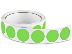 [LA-CIR-200-FL-GREEN] Circle Label Sticker, 2", Fluorescent Green