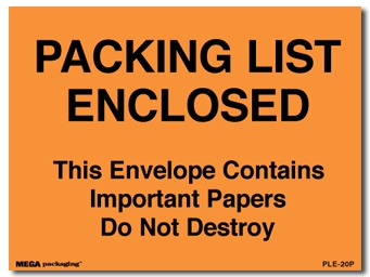 [PLE-20P] Packing List Envelope 4.5x6"