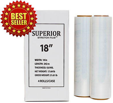 [SW-FLM-1880800] Hand Stretch Wrap with Hand Protectors, 18", 80ga