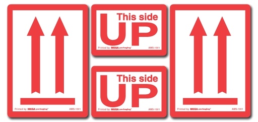 [LA-AMS-1001] Warning Labels ''This Side Up'' 4.25 x 9"