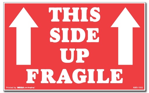 [LA-AMS-1002] Warning Labels ''FRAGILE/THIS SIDE UP'' 5 x 8"