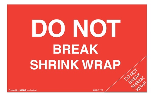 [LA-AMS-1013] Warning Labels ''DO NOT BREAK SHRINK WRAP '' 5 x 8"