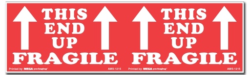 [LA-AMS-1215] Warning Labels ''THIS END UP FRAGILE '' 3 x 10"