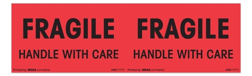 [LA-AMS-1265] Warning Labels ''FRAGILE HANDLE WITH CARE '' 3 x 10"