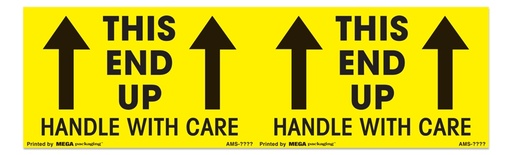 [LA-AMS-1270] Warning Labels ''THIS END UP HANDLE WITH CARE '' 3 x 10"