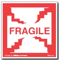 [LA-AMS-201] Warning Labels ''FRAGILE '' 2.5 x 2.5"
