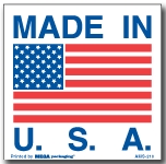 [LA-AMS-210] Warning Labels ''MADE IN U.S.A. '' 2 x 2"