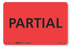 [LA-AMS-223] Warning Labels ''Partial '' 2 x 3"