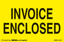 [LA-AMS-225] Warning Labels ''Invoice Enclosed '' 2 x 3"