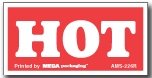 [LA-AMS-226R] Warning Labels ''Hot '' 1 x 2"