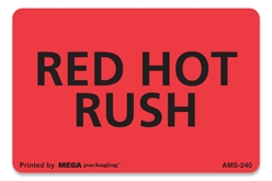 [LA-AMS-240] Warning Labels ''Red Hot Rush '' 2 x 3"