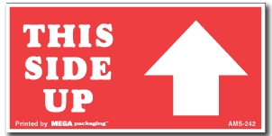 [LA-AMS-242] Warning Labels ''This Side Up With Arrow '' 2 x 4"