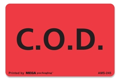 [LA-AMS-245] Warning Labels ''C.O.D '' 2 x 3"