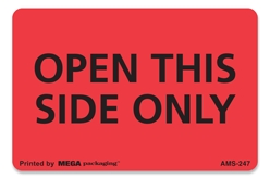 [LA-AMS-247] Warning Labels ''Open This Side Only '' 2 x 3"