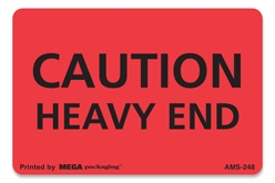 [LA-AMS-248] Warning Labels ''Caution Heavy End '' 2 x 3"