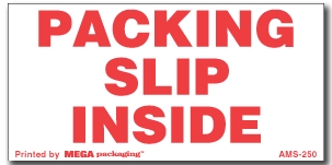 [LA-AMS-250] Warning Labels ''Packing Slip Inside '' 2 x 4"