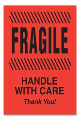 [LA-AMS-277] Warning Labels ''Fragile Handle With Care '' 2 x 3"