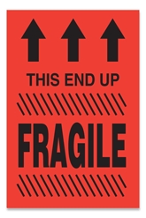 [LA-AMS-278] Warning Labels ''This End Up Fragile '' 2 x 3"