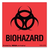 [LA-AMS-280] Warning Labels ''Biohazard '' 2 x 2"