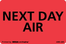 [LA-AMS-285] Warning Labels ''NEXT DAY AIR '' 2 x 3"