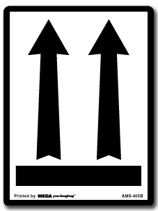 [LA-AMS-405B] Warning Labels ''Two Arrow Up  with Underline'' 3 x 4"