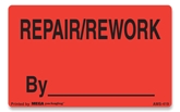[LA-AMS-419] Warning Labels ''REPAIR/REWORK By '' 2 x 1.25"